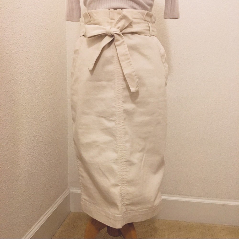 Banana Republic High Pleated Waist Belt Tie Skirt
